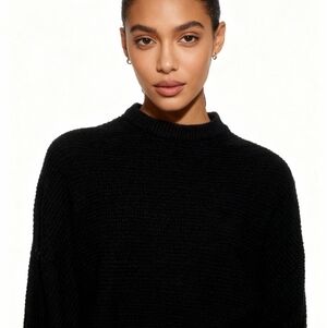 Cropped Black Women's Sweater